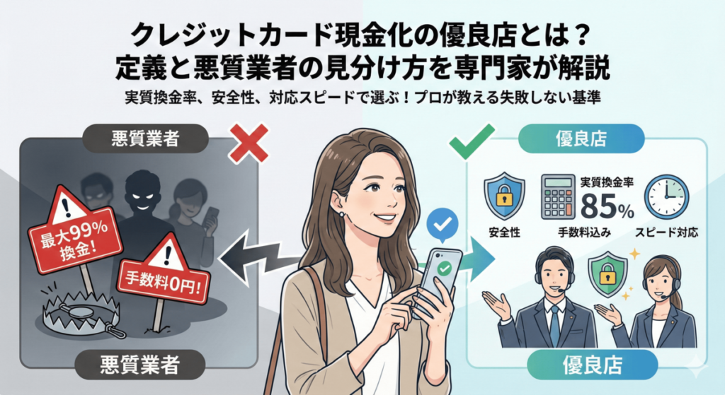 クレジットカード現金化の優良店とは?定義と悪質業者の見分け方を専門家が解説