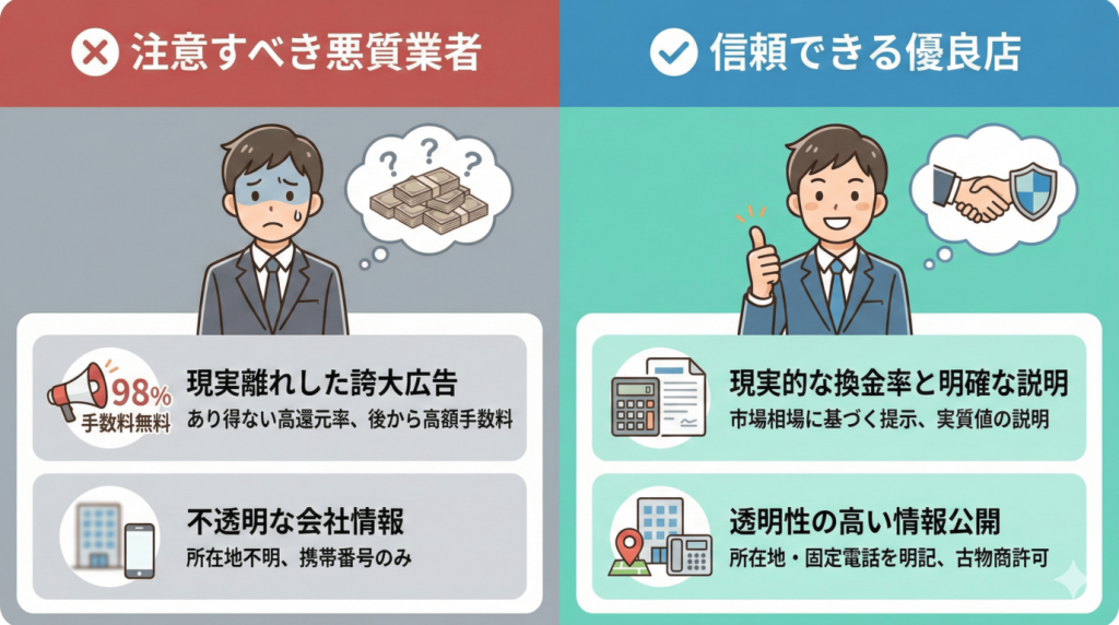注意すべき悪質業者と優良店の決定的な違い